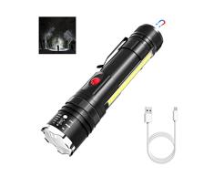 SUTOUG Linterna recargable usb, linterna magnÃ©tica led, linterna de trabajo de bolsillo sÃºper brillante con clip, escalable, impermeable, 4 modos de camping y senderismo de emergencia