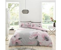 GC GAVENO CAVAILIA Funda de edredón Floral Doble, cálido y Acogedor Juego de Ropa de Cama Reversible, Fundas de Cama cómodas, Color Rosa