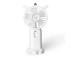 Rawrr Mini ventilador portátil USB con baterÃa recargable, con base de escritorio, función de soporte, para oficina, hogar, viajes, color blanco