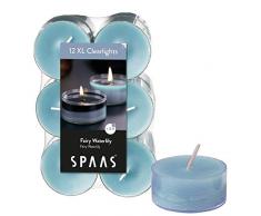 Spaas - Velas, Cera de parafina, Taza de plástico, Gris, Azul, Fairy Waterlily