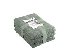 GÃ¶zze - Set de toallas de rizo, 2 toallas de mano (50 x 100 cm), 2 toallas de ducha (70 x 140 cm) y 2 toallas de invitados (30 x 50 cm), AlgodÃ³n, 480 g/mÂ² - Verde jade