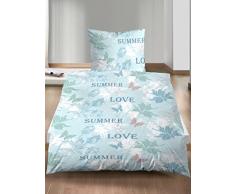 Castell 0560924 - Juego de Funda de edredÃ³n y Funda de Almohada (Microfibra, 155 x 220 cm y 80 x 80 cm), Color Azul