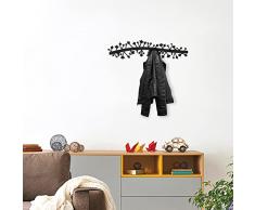 OJOS 494PYT1115 - Gancho de pared de metal negro 74 x 3 x 24 cm para decoración de salón o dormitorio