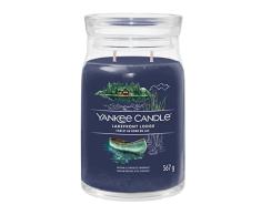 Yankee Candle Vela perfumada Signature | Vela en tarro grande Lakefront Lodge con doble mecha, mezcla de cera de soja larga combustión, regalo perfecto para mujeres