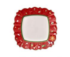 Villeroy & Boch - Plato llano Toys Delight rectangular | Plato llano festivo para cada ocasión, Premium Porcelain, apto para microondas,rojo, varios colores