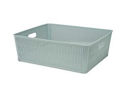 Cosy & Trendy 7132681 - Cesta de almacenaje apilable (12 L, 38 x 33 x 12,7 cm), color verde