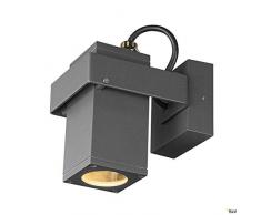SLV luminaria de superficie de pared y techo THEO BRACKET CW / IluminaciÃ³n para paredes, caminos, entradas, foco led de exterior, proyector de techo / GU10 IP65 7Â W antracita