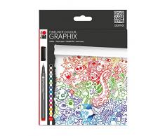 Marabu Set de 12 rotuladores de Punta Fina, plÃ¡stico, Multicolor