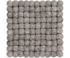 myfelt Carl Fieltro Bola de salvamanteles, Cuadrado, Lana Virgen, Gris, 20Â x 20Â cm
