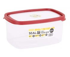 Wham Caja de almacenaje, Polipropileno, Transparente/Rojo, 3.8L