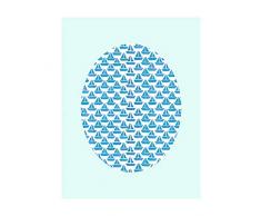 Komar Wandbild Von Shelly Patterns Aqua | Poster, Bild, Wohnzimmer, Schlafzimmer, Dekoration, Kunstdruck | ohne Rahmen | P037F-40x50 fotomural, TÃ¼rkis, Blau, WeiÃ