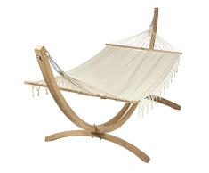 JOBEK - Set Hamaca ESKAPADE Cruda con Flecos FSC Mix - 323x125x128 cm