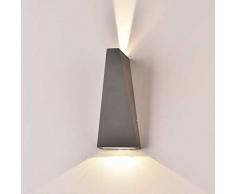V-TAC Lámpara LED COB 6 W, de Pared Aluminio Gris Wall Light Blanco cálido 3000 K IP65