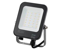 M Ledme - Foco Proyector Led Napoli 20W, 2.400 lumen, IP65 Regulable, Color Luz neutra (4500k), IluminaciÃ³n exterior, De uso para jardÃ­n, patios, parking, hotel, naves etc.