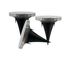 Levitantes Conjunto de 3 focos solares empotrables, foco de acero inoxidable, farol para exterior, lÃ¡mpara solar exterior, estaca para jardÃ­n, luz solar jardin