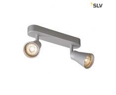 SLV Avo CW Double, Interior de pared y techo (, qpar51, Plata, maX. 50 W lámpara, metal, 0 W, Gris