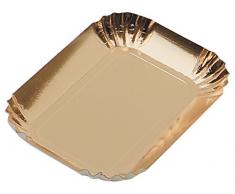GarcÃ­a de Pou Mini Platos Rectangulares, 9.5 x 5 cm, Set de 100, Oro, cartÃ³n, Dorado, 30 x 30 x 30 cm