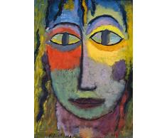 Legendarte Alexej Von Jawlensky Cabeza de Mujer Medusa Impresión Digital sobre Lienzo, cm. 60x80