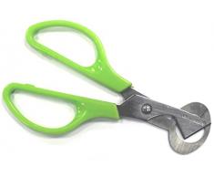 Fackelmann Tijera Huevos Codorniz, Cortador con sistema especial para abrir cáscaras de huevos sin romperlos, Acero Inoxidable, Color Verde, 14,5x6cm, 1 ud.