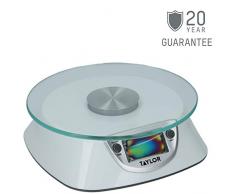 Taylor TYSCALE5PLAT BÃ¡scula de cocina digital con plataforma de cristal en caja de regalo, plÃ¡stico