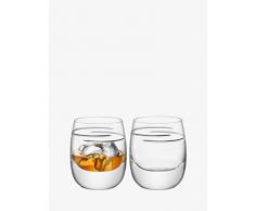LSA - Vaso de whisky trasero, 275ml, transparente /cortado x 2