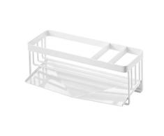 Yamazaki Torre Esponja y Soporte para detergente con Drenaje de Agua, Acero, Blanco, Talla Ãºnica