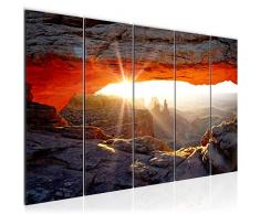 Imagen Grand Canyon paisaje Wandbild 200 x 80 cm Vlies - lienzo XXL formato Wandbilder salÃ³n vivienda Deko Kunstdrucke Orang 5 piezas - Made in Germany - listo para colgar 603755a