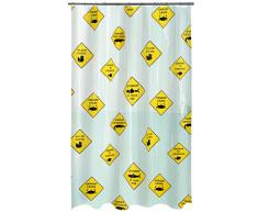 Spirella colección Danger, Cortina de Ducha Textil 180 x 200, 100% Polyester, Multicolor, Peva, Black/Yellow, x cm
