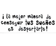 Plage la Mejor Manera de Conseguir Sus Sueños Decoración Adhesiva, Vinilo, Negro, 24x68 cm