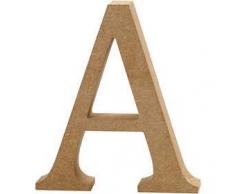 Escultura decorativa con forma de letra"A", en tablero de densidad media, marrón, madera, marrón, 11.5 x 2 x 13 cm