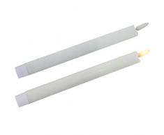 DRW Set de 6 Velas led de Cera con Interruptor en Blanco 2x24cm