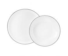Seltmann Weiden Servicio de Cena 12 Piezas | Set para 6 Personas | Serie Lido Blanco | Servicio Incluye Cada 6 Plato de Cena, Plato de Sopa