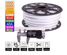 Tira LED neon 12V 8 * 16mm SMD2835 25 metros (Rojo)