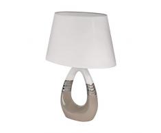 EGLO BELLARIVA 1 Lámpara de mesa 40 W, Taupe, Chrom, Weiss