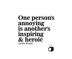 One Persons Annoying Inspiring Heroic Knope Parks Comedy TV Premium Wall Art Canvas Print 18X24 Inch HÃ©roe Parque Comedia pared