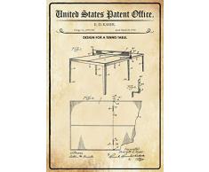 Schatzmix United States Patent Office - Placa Decorativa de Chapa para Mesa de Ping Pong, diseño de Kaser 1935