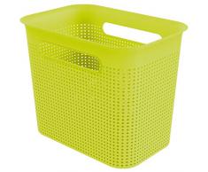Rotho Caja de Almacenamiento de 7 l, Plástico (PP), Verde Lima, 7 Liter (26,2 x 18 x 21,1 cm)