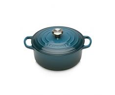 Le Creuset Cocotte redonda de hierro fundido, 20 cm, 2, 4 L, Todas Las Fuentes de Calor incluso inducción, Deep Teal, 21177206422430
