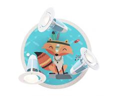 Elobra Kinderlampe Little Indians Fuchs Filip Lámpara de techo o pared, 40 W, beige