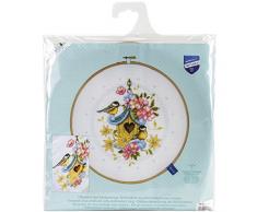 Vervacon Anillo de Nuestro pájaro Bordado Juego de Punto de Cruz de casa, Multi-Color