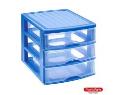 Plastic Forte Guadiana, Cajonera sobremesa, Azul, 3 Cajones