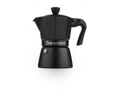 Barazzoni la Cafetera Deluxe, 3Â Tazas, Aluminio, Negro, 8.6Â x 14.5Â x 15.6Â cm