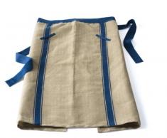 At Home With Marieke 50030002 - Delantal de cocina (algodón, 110 x 120 cm), color beige y azul