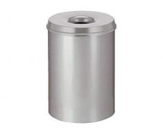 V-Part VB 105000 - Papelera autoextinguible (50 litros), Color Gris