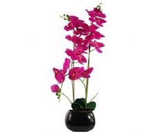 Hoja de orquÃdea Artificial, Materiales Combinados Materiales Mixtos., Rosa Oscuro Negro, 70 cm
