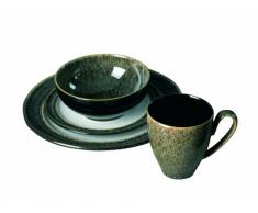 Denby 310040950 Praline - Vajilla (16 piezas), color verde oscuro