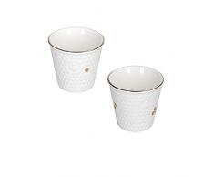 PORCELLANA Aperegina Oro - Juego de 2 Tazas sin asa Cc75