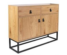 THE HOME DECO FACTORY APARADOR Abbot, Polyester, Negro Natural, 100.00 x 29.00 x 80.00