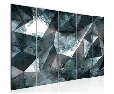 Imagen 3D efecto pared 200 x 80 cm â Lienzo de lienzo XXL formato pared imágenes salón decoración impresiones artÃsticas azul 5 piezas â Fabricado en Alemania â listo para colgar 506555b