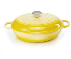 LE CREUSET Evolution Cacerola Baja Redonda, 3,2 L, para Todas Las Fuentes de Calor, Incl. inducción, Hierro Fundido, Amarillo Soleil, 30 cm
